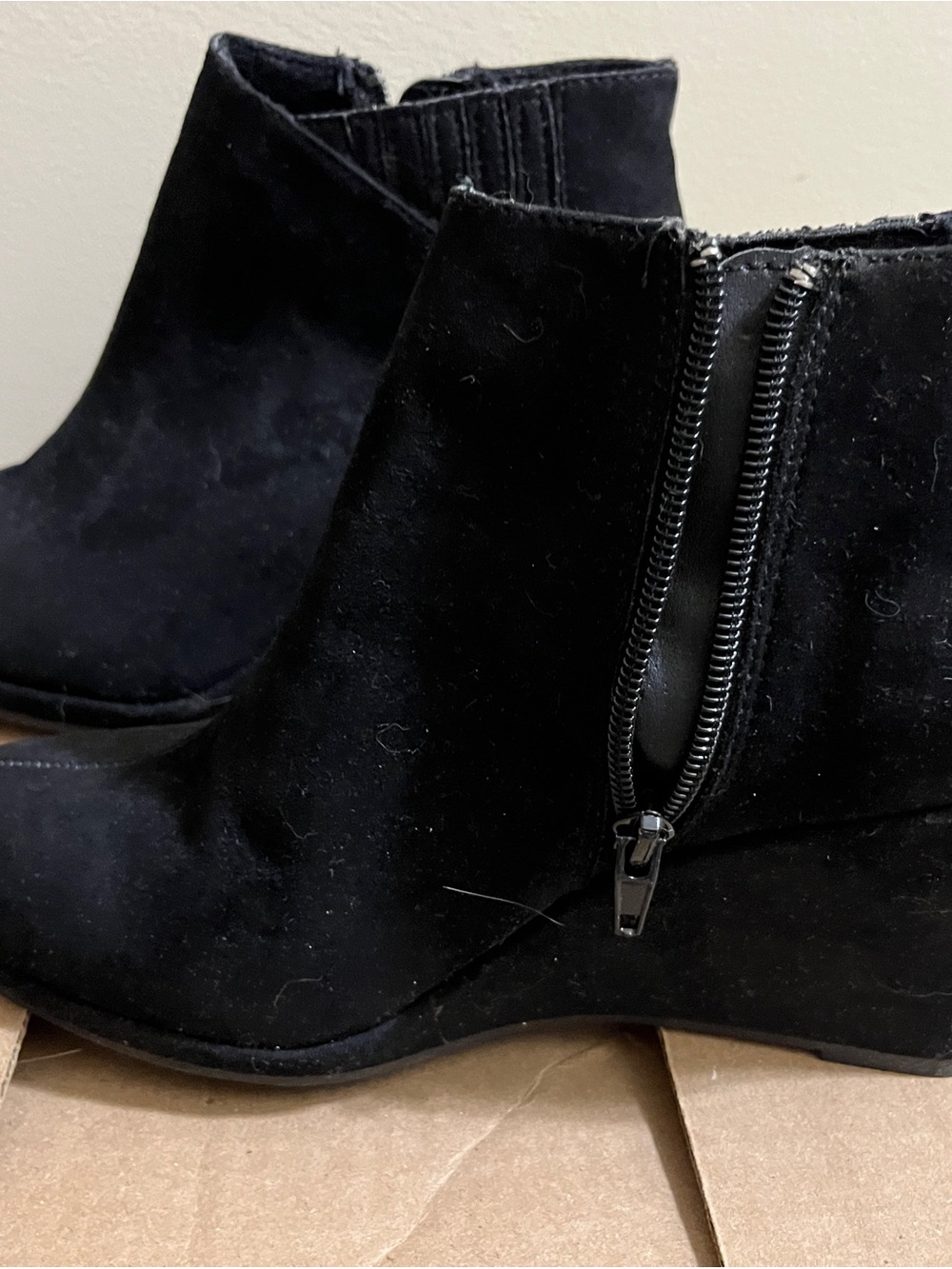 Booties ankle Rampage Black Suede  with Side Zip